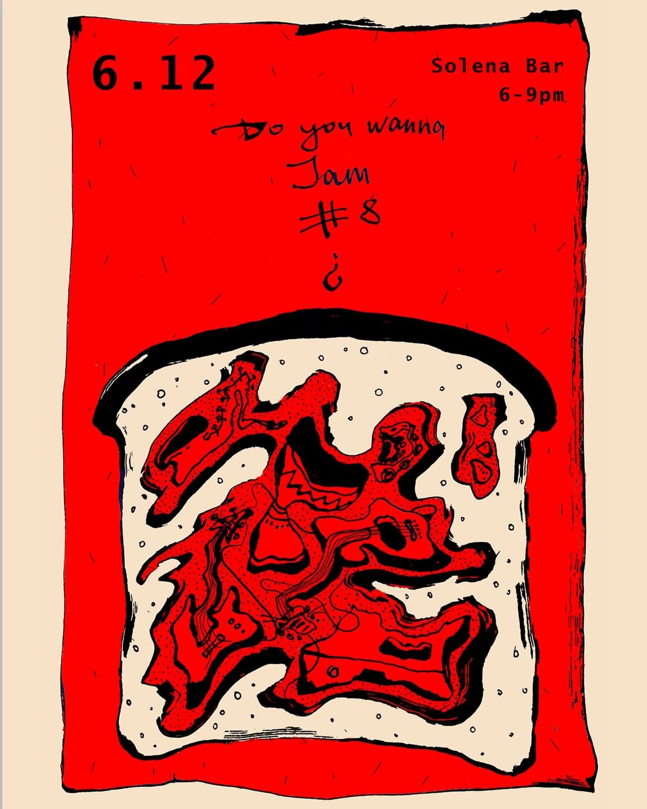 Do You Wanna Jam #8 poster — hand-drawn ink illustration